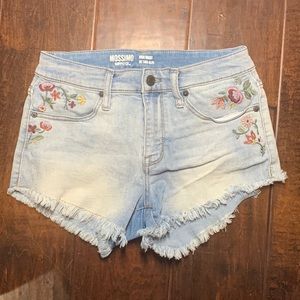 EUC Mossimo Supply Co. High Waist Embroidery Shorts